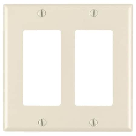 Leviton Mfg 001-80409-00T Light Almond 2 Gang Decora Wall Plate